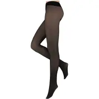 Sarlini Fleece panty - Dames - Zwart/Nude - Maat S/M - gevoerde panty - fleece panty zwart - thermo panty - Tiktok panty - warme panty