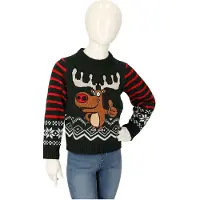 Apollo Kersttrui kinderen - Gebreid - Rood/grijs - Maat 140/146 - kersttrui kind - kersttrui jongens - kersttrui meisjes - kerst trui kinderen