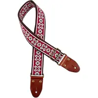 Gaucho GST-1283-3 Classic Jacquard Serie gitaarriem rood/wit