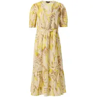 Comma Jurk beige / bruin / geel / wit