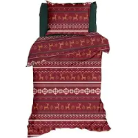 Romanette Dekbedovertrek Noelle Rood Flanel-140 x 200 / 220 cm | 1-Persoons