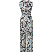Comma Jumpsuit beige / navy / lichtblauw