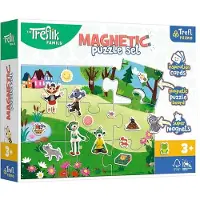 Trefl Magnetyczne Puzzle - Treflikowy Dzień, 2 Zestawy Magnesów, 12 Kart