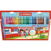 Stabilo Power - Viltstift - Tot 8 Weken Zonder Dop - Etui Met 30 Kleuren
