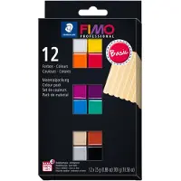 Staedtler 8043 C12-1 FIMO professionele ovenhardende boetseerklei, blokken van 12 x 25 g, diverse kleuren
