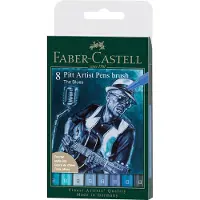 Faber-Castell tekenstift - Pitt Artist Pen - 8-delig - Blues - FC-167173