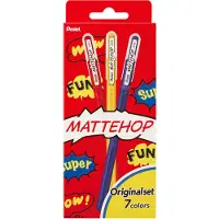 Pentel Mattehop 1.0mm Gel Roller 7st Portemonnee - Originele Kleuren