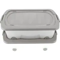 Discountershop Opbergbox Grijs 24liter - Onderbedbox met Deksel - Set van 2 -60x38.5x18 cm Opberger-Opbergruimte bed-Huis - Kantoor