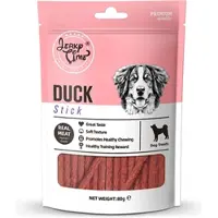JERKY TIME 3 X HOND-- -3 X 80 GR =240 GR -- 1 X CHICKEN EN CODFISH SANDWICH + 1 X DUCK STICKS + 1 X CHICKENSTICKS - BEVORDERD GEZOND KAUWEN.