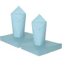 Givi Italia Feest servetten - 32x - lichtblauw - 3 laags - 33x33cm - feest/verjaardag servetten