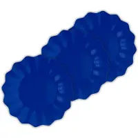 Givi Italia Feestbordjes - schulprand - 40x - marine blauw - rond - papier/karton - 27cm - duurzaam - wegwerpbordjes - kinderfeestje