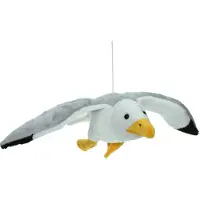 Merkloos Cornelissen Pluche knuffel dier Zeemeeuw - grijs/wit - 31 cm - Vogels - Vogel knuffels