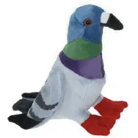 Cornelissen Knuffel duif - gekleurd - 19 cm - pluche - vogel - knuffelduif - duiven - knuffeldier - speelgoed