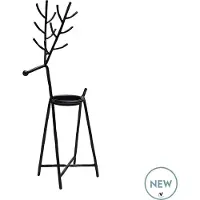 Vase the World Kandelaar Barinas | Small | Zwart - black | Hert | Kerstdecoratie | L17 x B10 x H40 cm