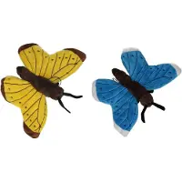 Cornelissen Set of 2x soft toy animals butterflies 21 cm - Decoratie dieren kinderkamer