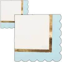 Givi Italia Feestservetten - 32x - baby shower - blauw - 3 laags - 33 x 33 cm - geboorte