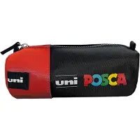 Posca Uni-Ball - tekenetui voor stiften en pennen - Rood / Zwart