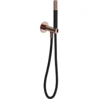 Hotbath Cobber CB7502 handdoucheset met staafhanddouche aan houder met uitlaat geborsteld koper PVD