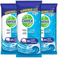 Dettol 3x Reinigingsdoekjes Power & Fresh Ocean 110 stuks