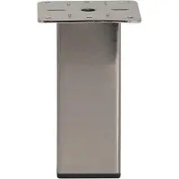 Furniture Legs Europe Stalen meubelpoot rvs look vierkant 5 bij 5 cm en hoogte 15 cm