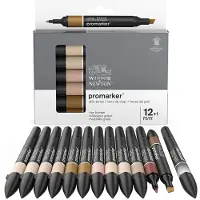 Winsor & Newton 0290172 Promarker 12 Skin Tones Set | Professionele layoutmarkers & alcoholmarkers