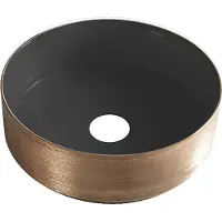 Wiesbaden Waskom Mondri 36x36 Cm Rond Geborsteld Brons Koper / Mat Zwart