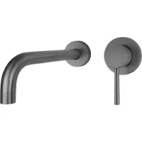 Best design Inbouw Wastafelmengkraan Moya-Belize Gebogen uitloop 21 cm Messing Gunmetal PVD Coating