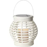 Star Trading Witte lantaarn in rotan look met led