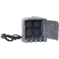 Valotorni Buitenstopcontact 'Plugge', spatwaterdicht, 4 stopcontacten, grijs, H 20 cm, B 20 cm