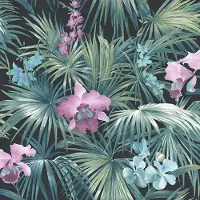Noordwand behang tropical flowers groen