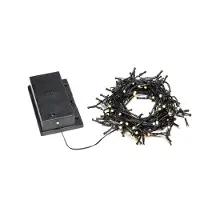 Konstsmide LED Lichtketting | 120 Lichtpunten Warmwit Frosted | 2,4W 1,5V | 11,9m | Lichtsensor Timer | Op Batterij | Geschikt voor Buiten