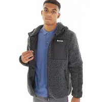 Bench Heren Brecon Fleecejacke mit Reißverschluss Schwarz Melange