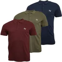 Jack & Jones Heren Marley Drie Pack Polo Marineblauw/Khaki/Bordeaux