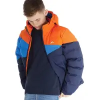 Trespass Waterdichte Gevoerde Jas met Capuchon Jongens Junior Blauw/Oranje/Blauw