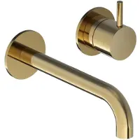 Hotbath Cobber Wastafelkraan inbouw - 18 cm uitloop - PVD - geborsteld messing CB105EXT18BBP HBCB105