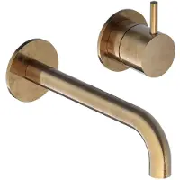 Hotbath Cobber Wastafelkraan inbouw - 18 cm uitloop - living colours - verouderd messing CB105EXT18AB HBCB105
