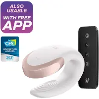 Satisfyer - Double Love Luxury Partner Vibrator Met App - Wit