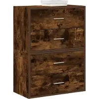 vidaXL Kasten met 2 lades 2 st 60x31x40 cm bewerkt hout gerookt eiken