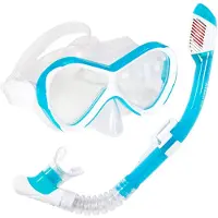 Atlantis Abaco Combo - Snorkelset - Duikbril - Snorkel - Kinderen - Wit/Turquoise