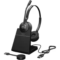 Jabra YOU'RE ON Hoofdtelefoon Engage 55 MS Duo USB-A, incl. oplaadstation (Draadloze, USB-A), Kantoorheadset, Zwart