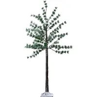Anna's Collection LED Kerstboom 180 cm | Denneboom met sneeuw | Extra warm wit | 96 lampjes | Geschikt voor buiten