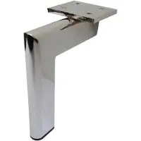Furniture Legs Europe Stalen meubelpoot chroom hoek 4 bij 2 cm en hoogte 15 cm