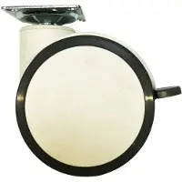 Furniture Legs Europe Meubelwiel wit rond Ø 10 cm en hoogte 12,5 cm van massief kunststof