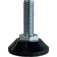 Furniture Legs Europe Stelvoet zwart rond Ø 3 cm en hoogte 1 cm van massief kunststof (M10) - 4 stuks
