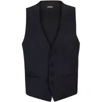 BOSS ONE Slim-fit gilet in een serge van scheerwol Maat 28