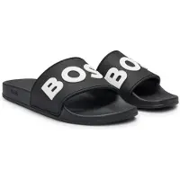 BOSS Heren Kirk slippers zwart (38), Plat, Geen, Strandkleding 50498241