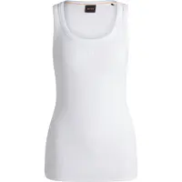 BOSS Dames T-shirt Emmatite wit (XS), Casual, Katoen, Mouwloos / spaghettibandjes 50504245