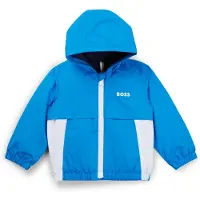 BOSS Kinderwindjack met color-blocking en verborgen monogramprint Maat 81