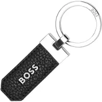 BOSS Sleutelhanger van generfd rundleer met logo’s in een cadeaubox
