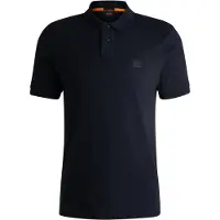 BOSS Orange Passenger polo effen donkerblauw slim fit katoen